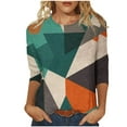thumbnail image 1 of TopLLC Chandail à Col Rond Mode Femme Col Rond T-Shirt Manches 3/4 Blouse Imprimée Hauts Chandail Manches Longues Chemise Surdimensionnée, Chandails à Capuchon Floraux Chandail TG, 1 of 5