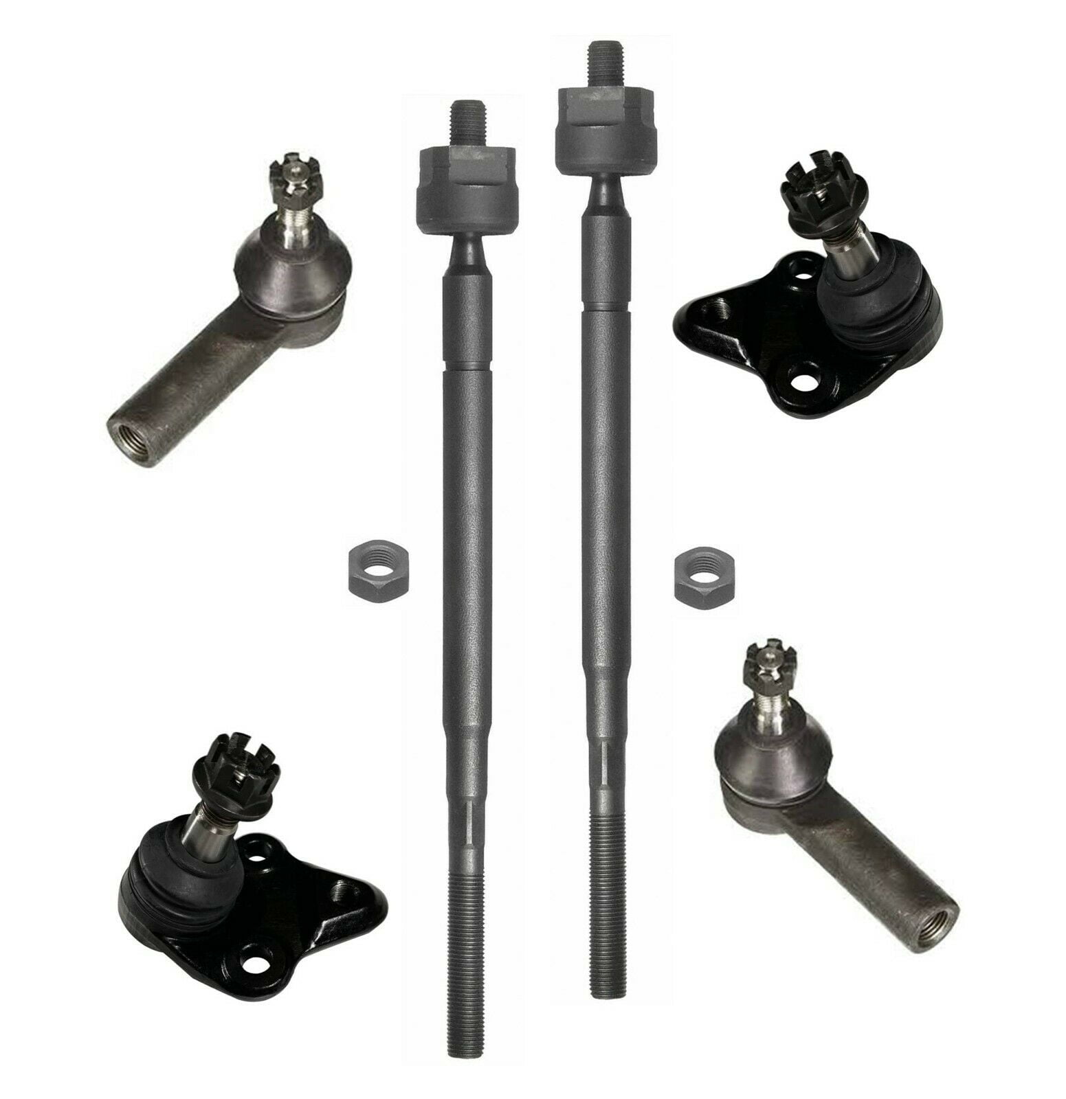6 Pc Front Lower Ball Joints Tie Rod Ends Outer Inner Suspension Kit