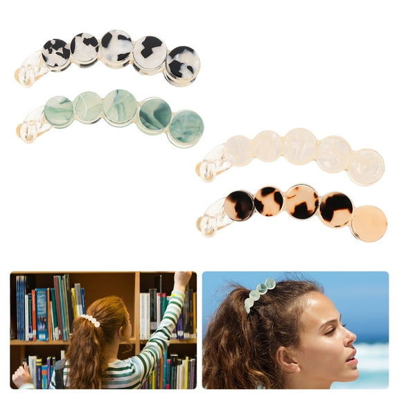 UNOMOR 4Pcs Hair Bun Holder Acetate Hair Accessory for Women Celebrations