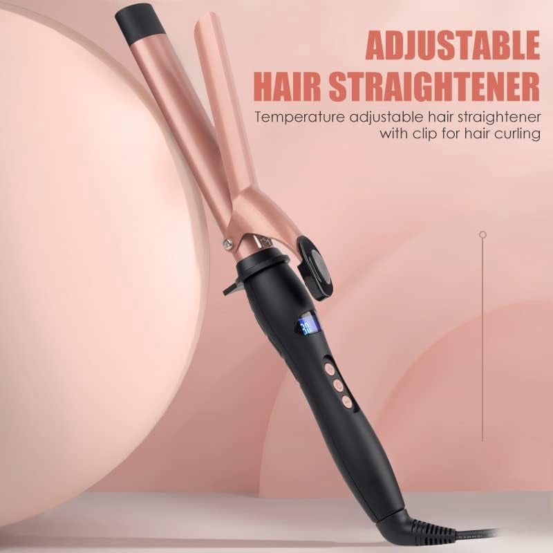 Hair Curling Wand, 1.26Inch Curling Iron, Professional Ceramic Hair Curler Wand, Big Curls with Adjustable Digital Temperature, Dual Voltage, Auto Shut-Off