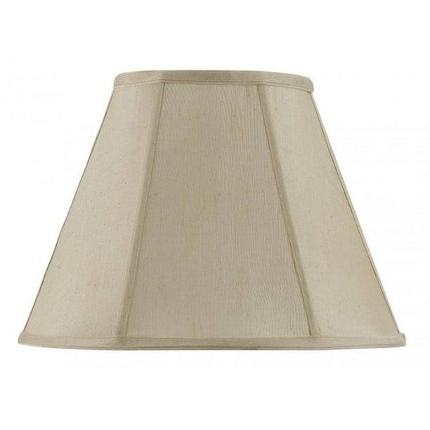 Cal Lighting Piped Fabric Lamp Shade with Spider Type Fitting in Champagne Beige