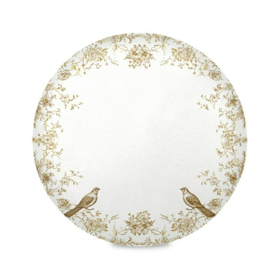 Round Placemat Heat Resistant & Wrinkle-Free Dining Table Decor Placemat For Home & Weddings Doves