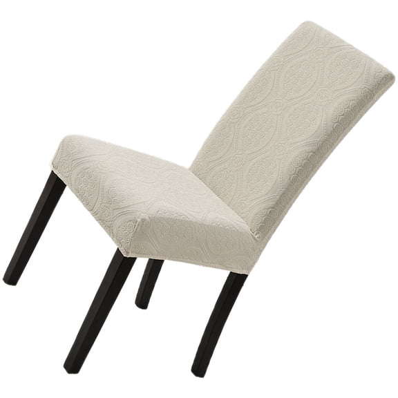 HONMEET Beige Stretch Chair Covers for Dining Chairs, Elastic Furniture Protector, and Easy to Clean