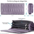 thumbnail image 3 of Cartera grande para mujer con pliegues elegantes violeta, 3 of 4