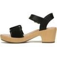 thumbnail image 2 of Dr. Scholl's Felicity Too Black Smooth Block Heel Open Square Toe Heeled Sandals (Black Smooth, 8), 2 of 6