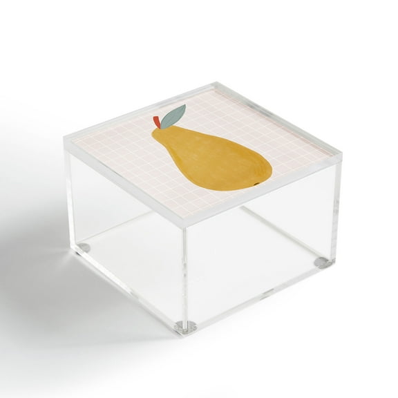 Society6 Hello Twiggs Yellow Pear 4" x 4" Acrylic Box