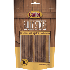 Cadet Bully Sticks Dog Treats, 6 Ounce