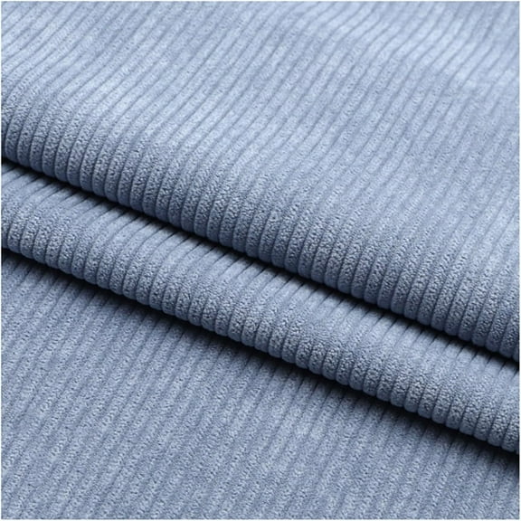 50x155cm Stretch Corduroy Fabric - Thick, Soft, DIY Sewing Material for Clothing, Dress, Pants, Costume, Sofa, Throws, Pillow Cover (Light Blue)