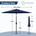 thumbnail image 2 of 10ft Patio Umbrella, Table Umbrella Outdoor Patio with Crank Lift & Push Button Tilt, 8 Sturdy Ribs for Yard, Deck, Pool, 2 of 7