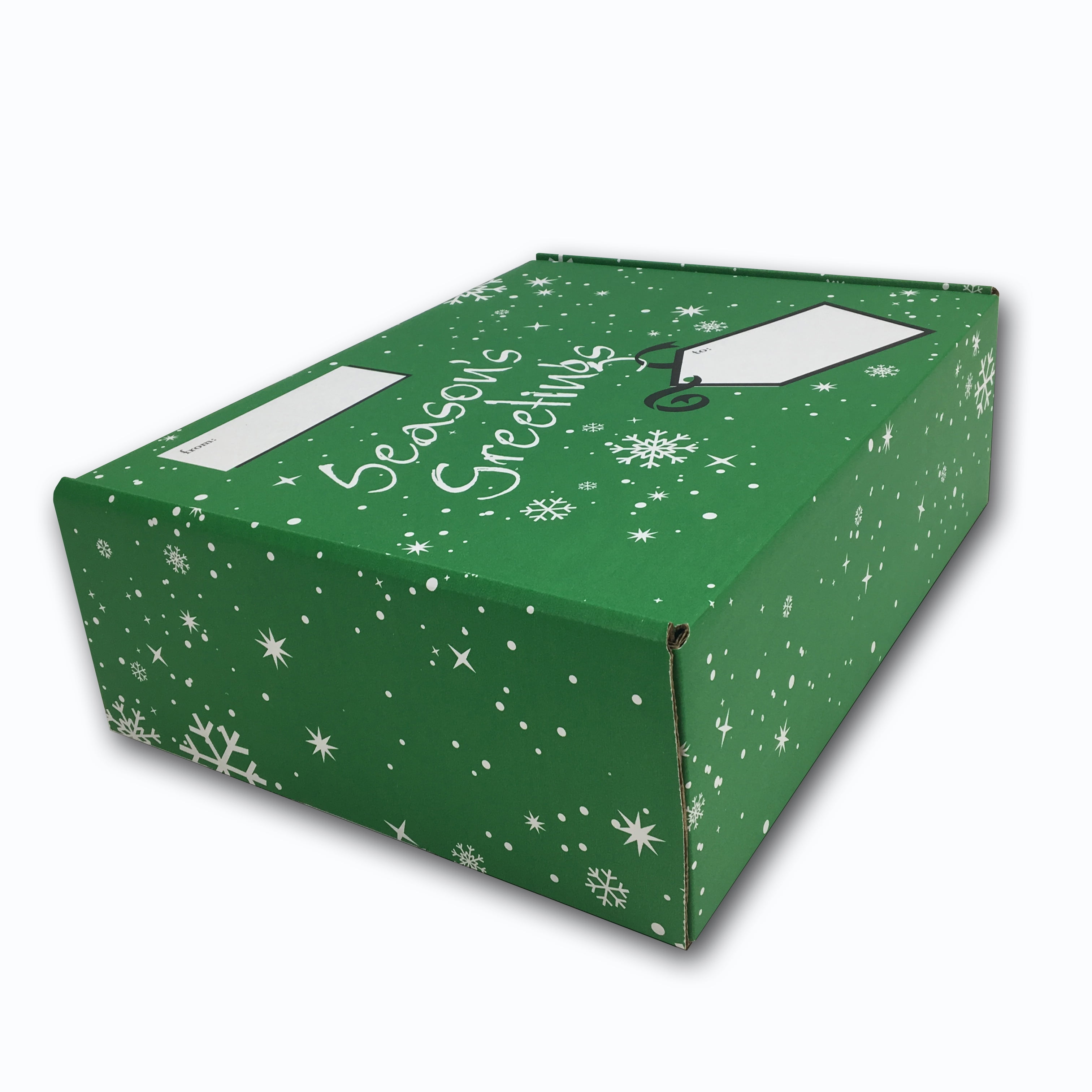 Uboxes Holiday Corrugated Mailing Boxes, Green, 15 x 12 x 5 in., 6