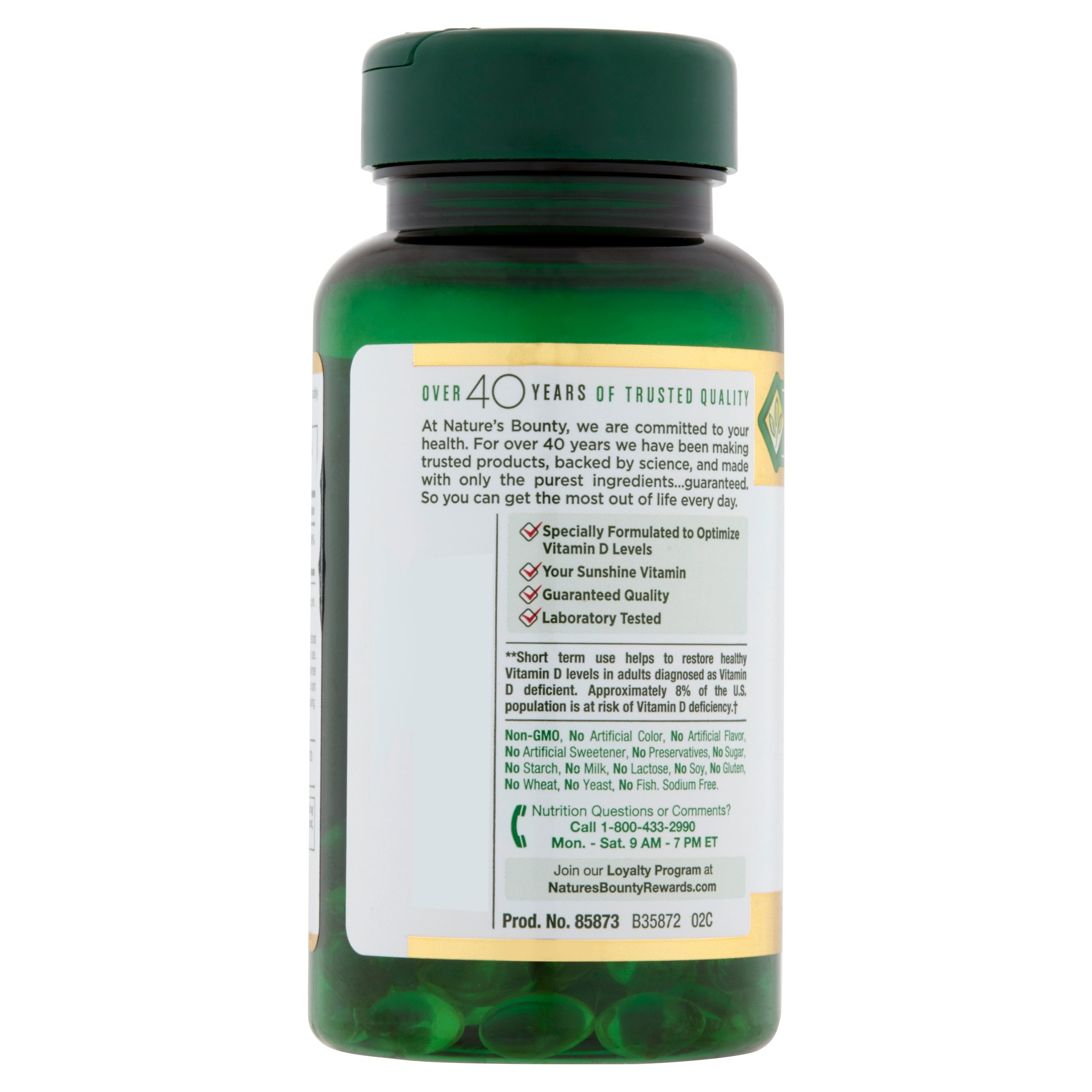 Natures Bounty Vitamin D3 250 Mcg 10000 Iu 72 Softgels