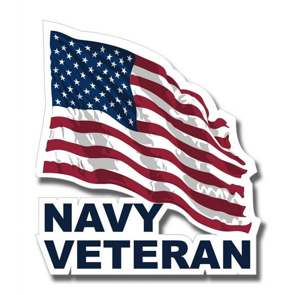 3.8 Inch Navy Veteran with American Flag Decal