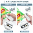 thumbnail image 5 of Mini Bag Sealer, AMIR Rechargeable Bag Heat Sealer 2 in 1 Bag Sealer & Cutter Portable Mini Vacuum Bag Sealer for Food Chips Snacks Picnic Hiking Camping White, 5 of 10