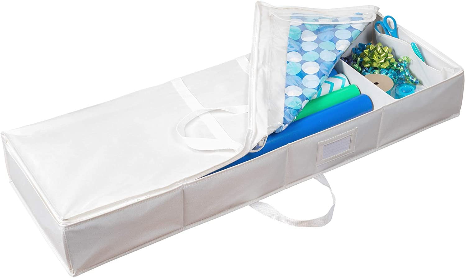 Richards Underbed Wrapping Paper and Bow Organizer Accessories Compartments, Beige