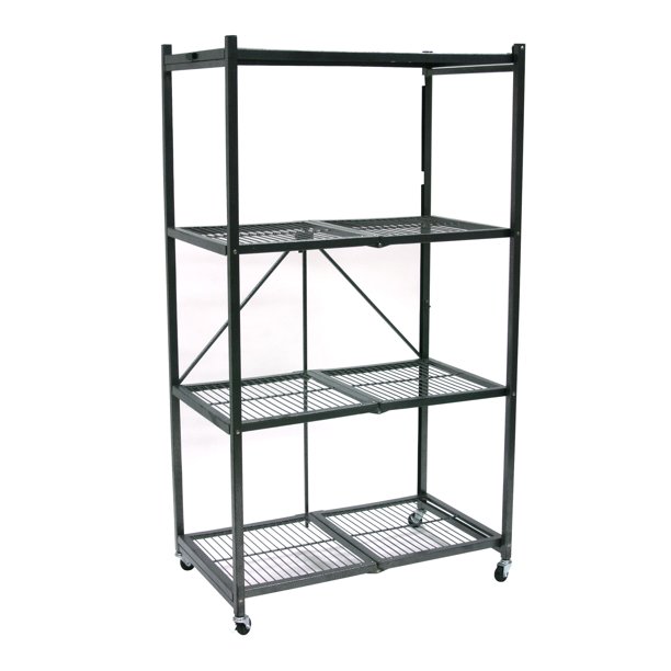 Origami 4 Tier Multipurpose Folding Storage Organizing Rack with Wheels ...