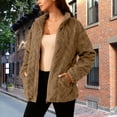 thumbnail image 2 of UAMVSH Womens Fleece Jacket Stand Collar Casual Long Sleeve Coat Soft Warm Zip Up Textured Outerwear for Cold Weather with Pockets, 2 of 7