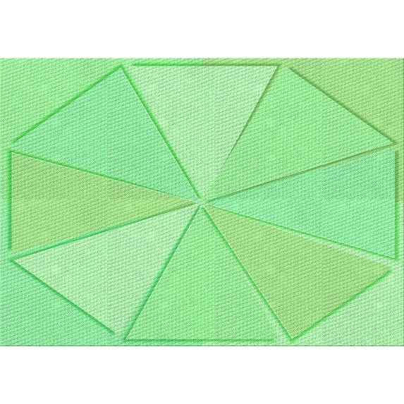 Ahgly Company Indoor Rectangle Patterned Stoplight Go Green Area Rugs, 7' x 9'