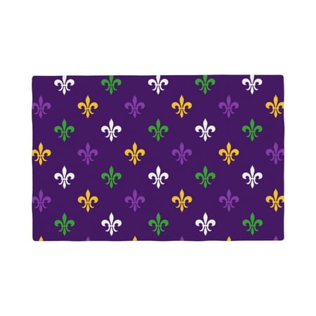 

Placemats Set of 4 Purple Mardi Gras Place mats for Dining Table Indoor/Outdoor Cute Heat Resistant Washable Table Mats(18 x 12 )