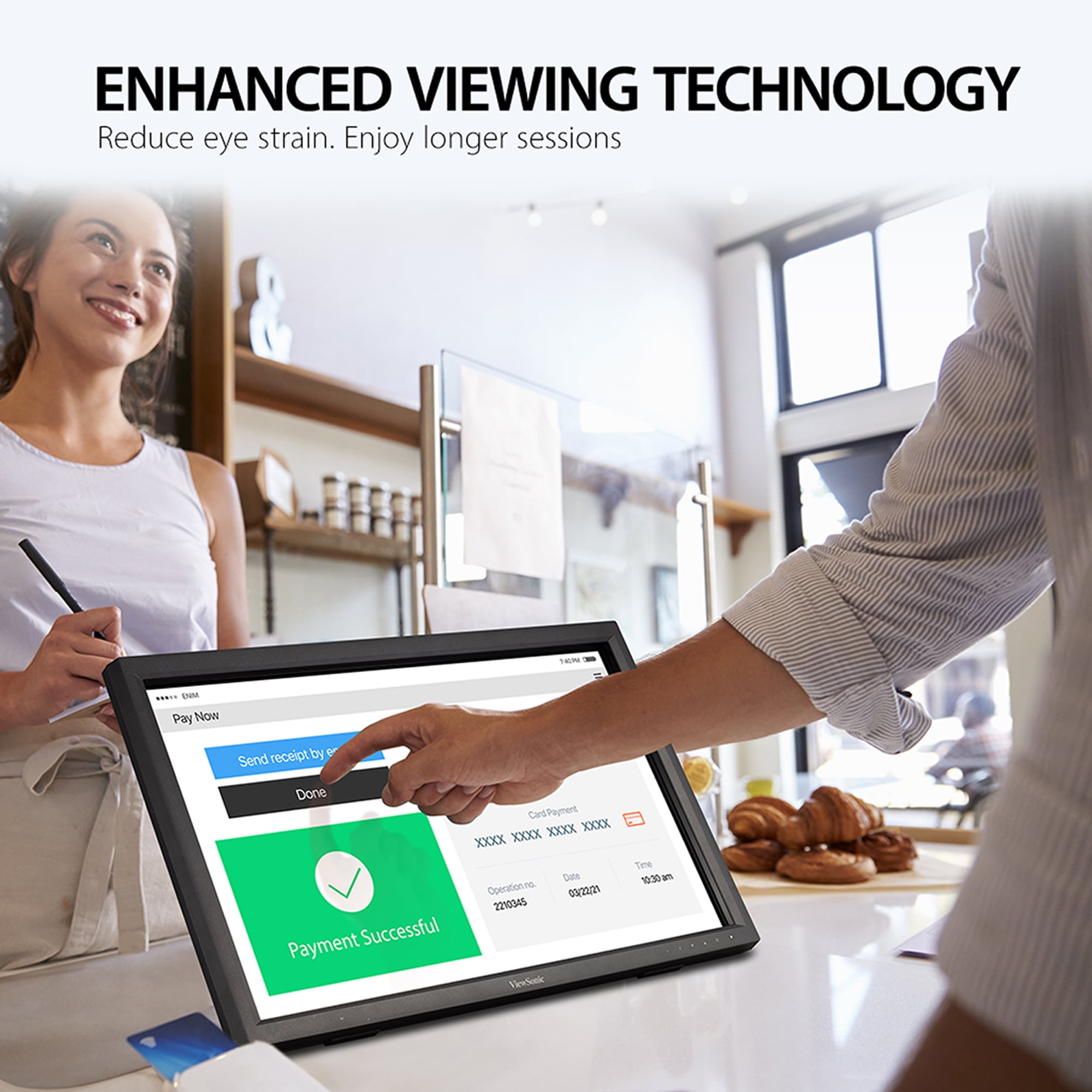ViewSonic 1080p 10-Point Multi IR Touch Monitor TD2423d 24", HDMI, VGA, and DP