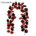 thumbnail image 4 of 68.9 Inch Black Red Artificial Maple Leaf Garland, Flexible Fabric Autumn Foliage Vine For Door Frame Mantel Dining Table Railing Indoor Outdoor Halloween Thanksgiving Farmhouse Seasonal Home Decor, 4 of 7