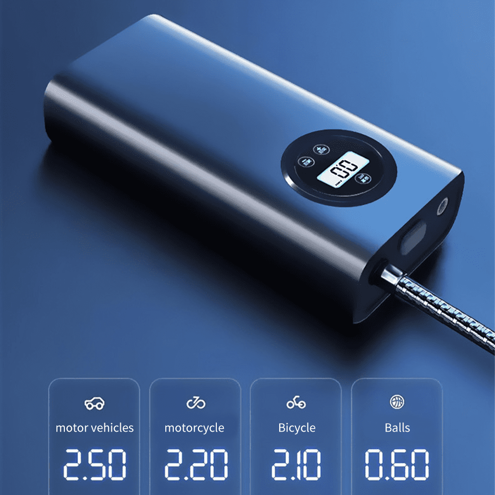 Portable Tire Inflator Electric Bike Pump with Digital Pressure Gauge,DFITO Rechargeable Car Portable Air Compressor Tyre Pump for Car, Bicycle, Motorcycle, Scooter,Balls