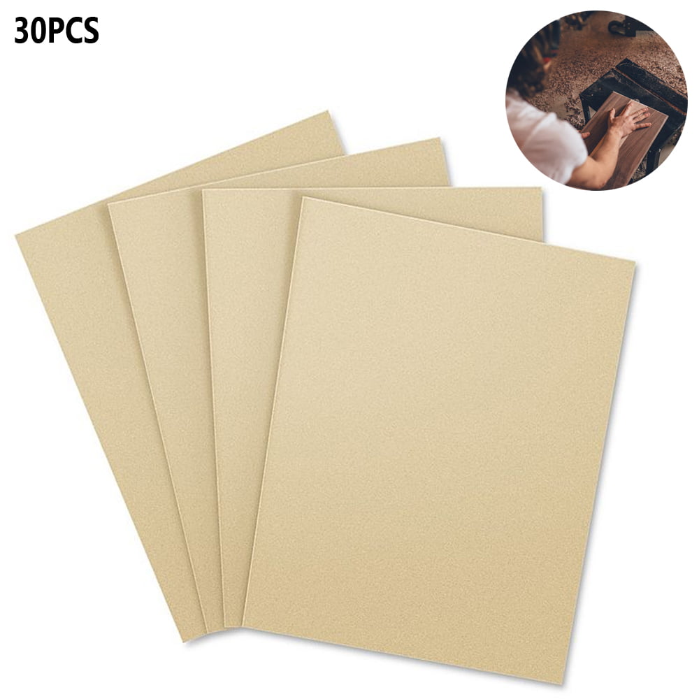 30 Sandpaper Assorted Grit Hand Block Sanding Paper Sheets 9x11 ...