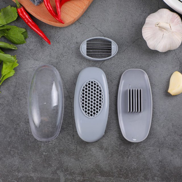 Rebanador De Ajo Trituradora de ajo manual Cortadora de picadora de ajo portátil Durable para suministros de cocina Likrtyny Libre de BPA