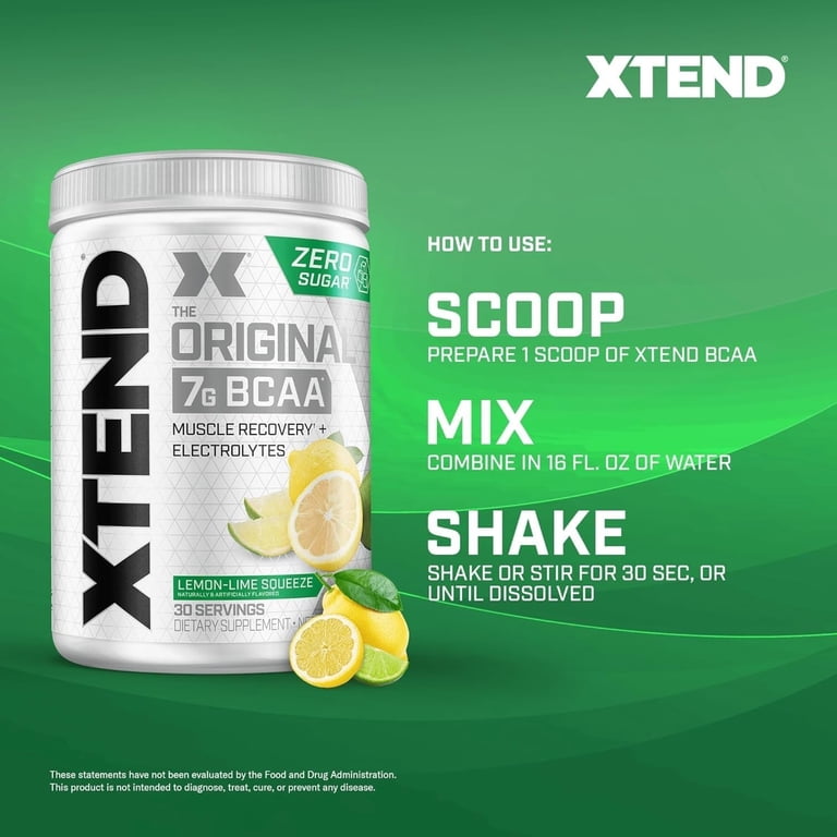XTEND Original BCAA Powder, Lemon Lime, Sugar Free, Post Workout
