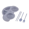 thumbnail image 3 of Kits de Vajils de Almuerzo Baoblaze 4 Pedazos con Cubiertos azul, 3 of 8