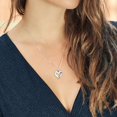 thumbnail image 5 of Gem Stone King Keren Hanan 0.13 Ct Round Pink Sapphire 18K Yellow Gold Plated Silver 2 Heart Love Treasure Pendant Necklace for Women With Chain, 5 of 5