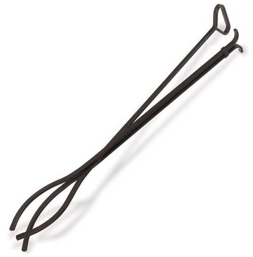 Wrought Iron Fireplace & Wood Stove Tongs in Black Finish by Fireside Distributors