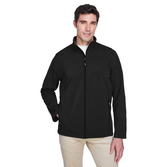 CORE365 88184 Men's Cruise Two-Layer Fleece Bonded Soft Shell Jacket-Black-5XL