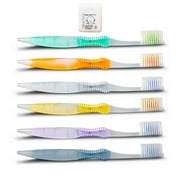 Sofresh Toothbrush Adult Soft Bristles, 6 Variety with Weldental Xylitol Dental Floss
