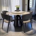 thumbnail image 2 of Luxury Slate Dining Tables Nordic Round Modern Metal Bedside Table Design Design Juegos De Comedor Kitchen Furniture HD50CZ My Lux Decor Round, 2 of 6