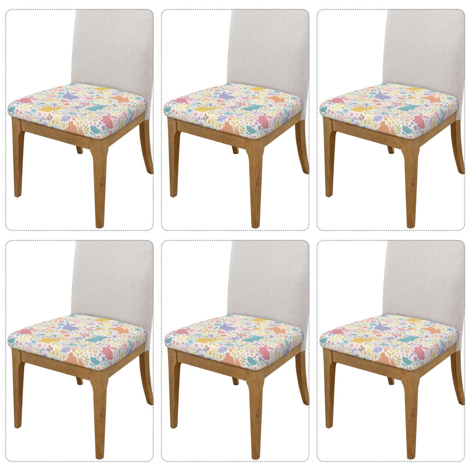 Vsdgher Flower Color Rabbit Couch Cushion Covers, Non-Slip Sofa Seat Cushion Slipcovers, Soft Couch Covers（Don't include seat cushion）Six Piece
