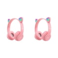 thumbnail image 3 of sweethay Auriculares inalámbricos P47M con luz LED y orejas de gato bonitas con micrófono, casco de música estéreo para chico y chica, auriculares Type3 NO3, 3 of 6