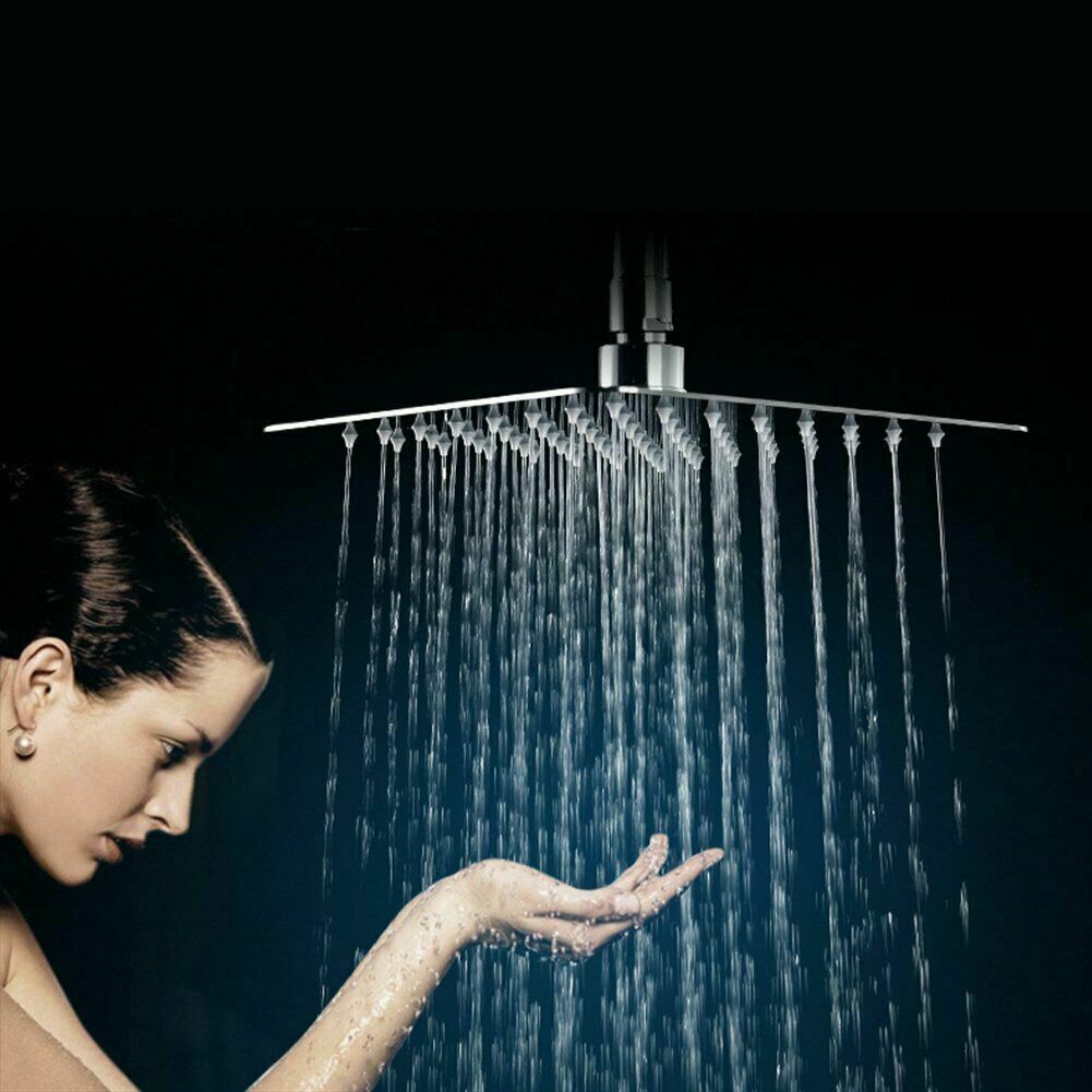 Zovajonia 16" Square Rain Shower Head Ultra Thin High Pressure Chrome Finish