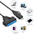 thumbnail image 4 of Cable SATA una USB 3.0 2 en 1 SATA una Disco Duro Externo Tipo C Adaptador Convertidor de 22 para HDD/SSD de 2,5 Pulgadas, 4 of 5