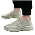 thumbnail image 3 of Yindaity Men's KnitFlex Breeze Mesh Sneakers Oxfords Lace-Up Lightweight Casual Walking Shoes Beige,8, 3 of 6