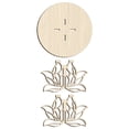 thumbnail image 2 of Wooden Plant Stand, Round Tabletop Plant Holder for Small Pots, Decorative Flower Pot Stand for Desk, Home, Office, Natural Wood Plant Decor, 2 of 8