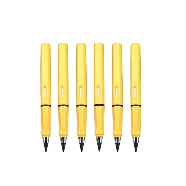 Agiferg 6PCS Grip Posture Correction Design Pencil Without Ink, Old Undead Pen, Creative Metal Pen