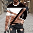 thumbnail image 2 of UVEASISHA T-Shirts à Manches Longues pour Hommes Mode Imprimé Géométrique Col Rond Ajusté Décontracté Musculation Grandes Tailles Mode Urbaine Cool Tops Aujourd'hui Ventes, 2 of 5