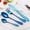 Blue, variant on Premium Stainless Steel Cutlery Set Portable Tableware with Spoon Fork and Knife for Outdoor Camping Picnic Travel Home Kitchen Dining, Blue, High, Quality, Reliable