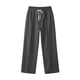 thumbnail image 4 of Ceisia Men's Solid Color Linen Blend Casual Pants with Elastic Drawstring Waist & Straight Leg Black XL Gifts, 4 of 9