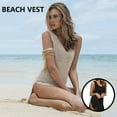thumbnail image 4 of Guardurnaity Vestido de playa de fibra acrílica para mujer, reemplazo de malla de Color sólido, chaleco transpirable elegante para exteriores para niñas y Vestidos Negro Guardurnaity AP016558-01, 4 of 6