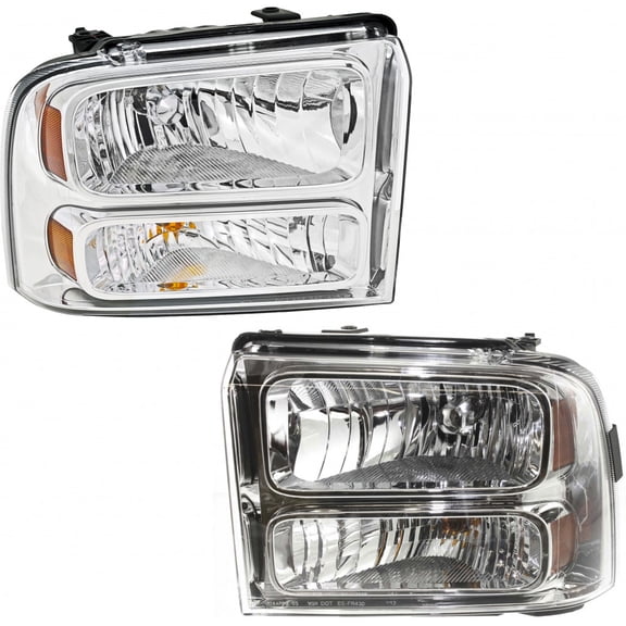 KarParts360 For 2005 FORD EXCURSION Head Light Assembly Pair Driver and Passenger Side w/Bulbs Replaces FO2502217 FO2503217