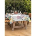 thumbnail image 2 of Easter Bunny Outdoor Tablecloth - 52x70 Inch Rectangle Dining Table Cover, Eucalyptus Leaves Spring Easter Eggs Country Waterproof Outdoor Table Cloth with Umbrella Hole & Zipper for Picnic/Patio, 2 of 7