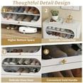 thumbnail image 4 of Foreate 6-Tier Metal Shoe Cabinet with 3 Flip-Up Tempered Glass Doors - Ideal for Entryway, Hallway, Living Room - Holds 18 - 24 Pairs - Sturdy, Waterproof, Space - Saving, 4 of 6