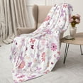 thumbnail image 3 of Disketp Retro Floral Cozy Flannel Fleece Throw Blanket: Has a velvety texture for All Seasons - Perfect for Women, Men, & Kids"50"x40", 3 of 6