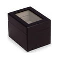 thumbnail image 2 of Matte Black Finish Glass Window Velour Lined Wooden Single Watch Case QGM21257, 2 of 2